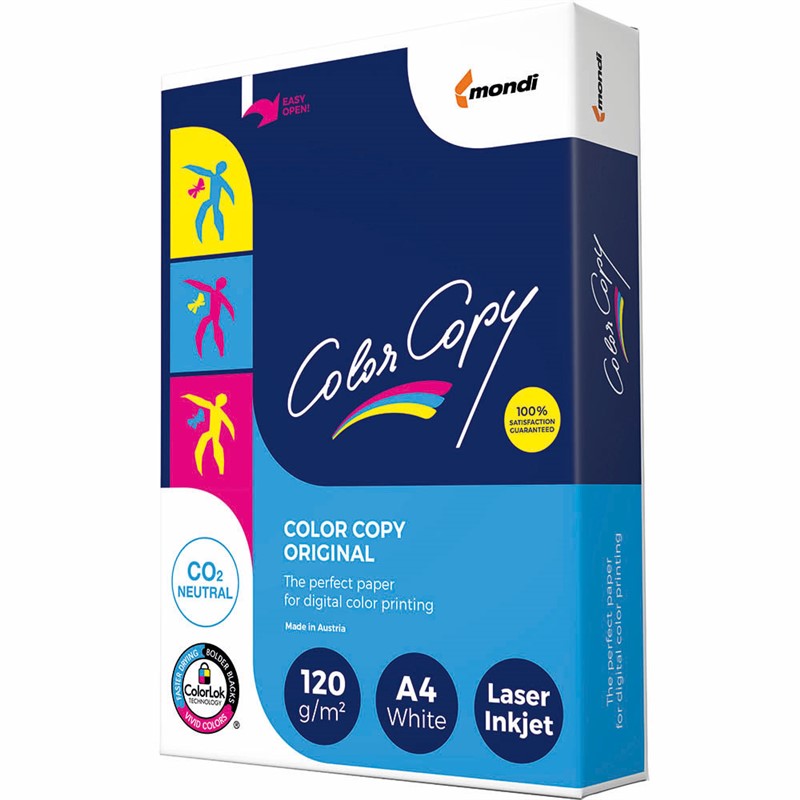 MONDI COLOR COPY A4 COPY PAPER 120GSM WHITE PACK 250 SHEETS