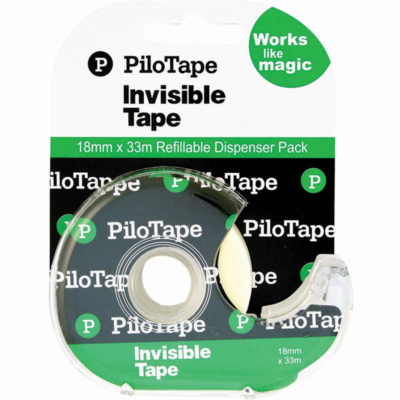 TAPE INVISIBLE PILOTAPE 18MMX33M ON DISPENSER PACK OF 12