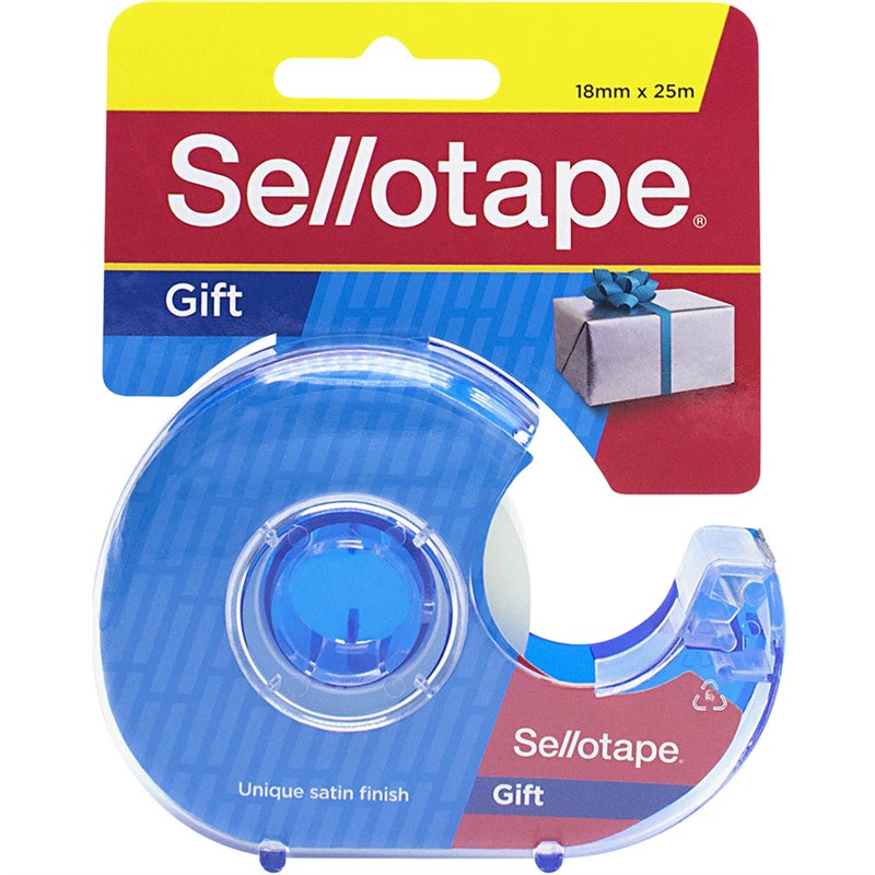 SELLOTAPE GIFT TAPE WITH DISPENSER 18MM X 25M