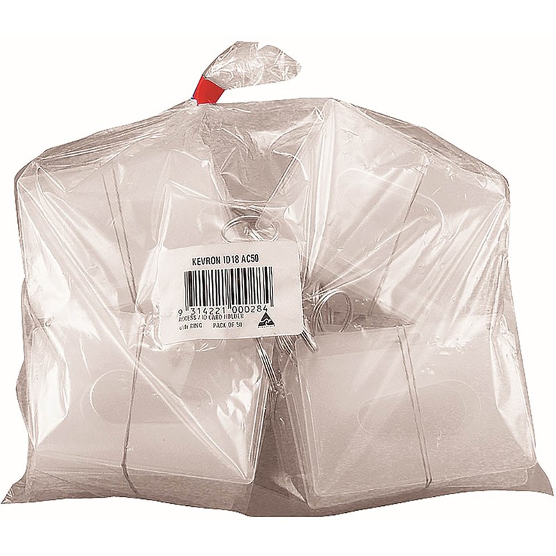 KEVRON ID18 ID CARD HOLDER WITH RING CLEAR BAG 50