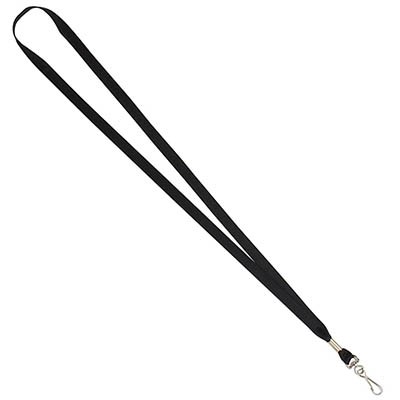 REXEL ID LANYARD FLAT STYLE WITH SWIVEL CLIP BLACK PACK 10