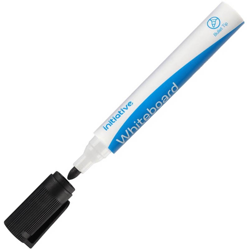 INITIATIVE WHITEBOARD MARKER BULLET 2MM BLACK