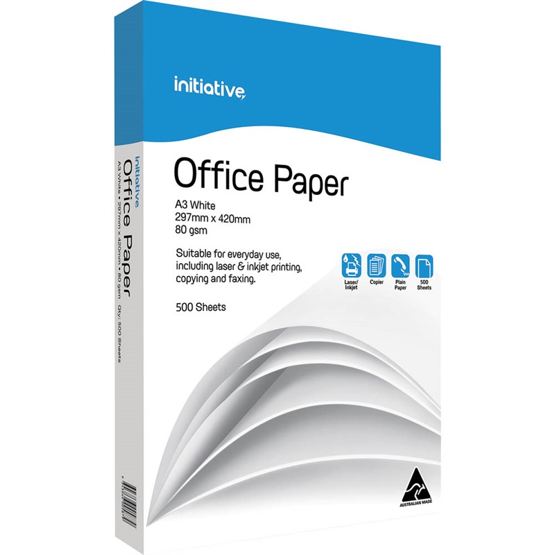 INITIATIVE A3 CARBON NEUTRAL COPY PAPER 80GSM WHITE 500 SHEETS