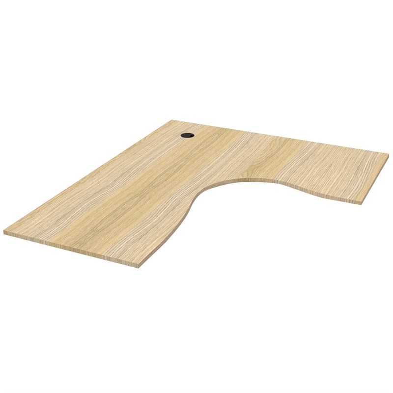 RAPIDLINE SCREEN SCALLOPED CORNER WORKSTATION DESK TOP 1800 X 1500 X 750 NATURAL OAK