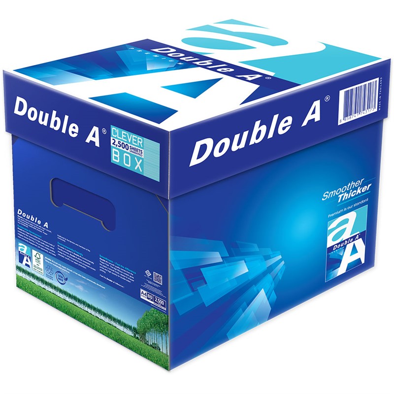 DOUBLE A UNWRAPPED CARBON NEUTRAL COPY PAPER A4 80GSM WHITE CARTON OF 2500 SHEETS