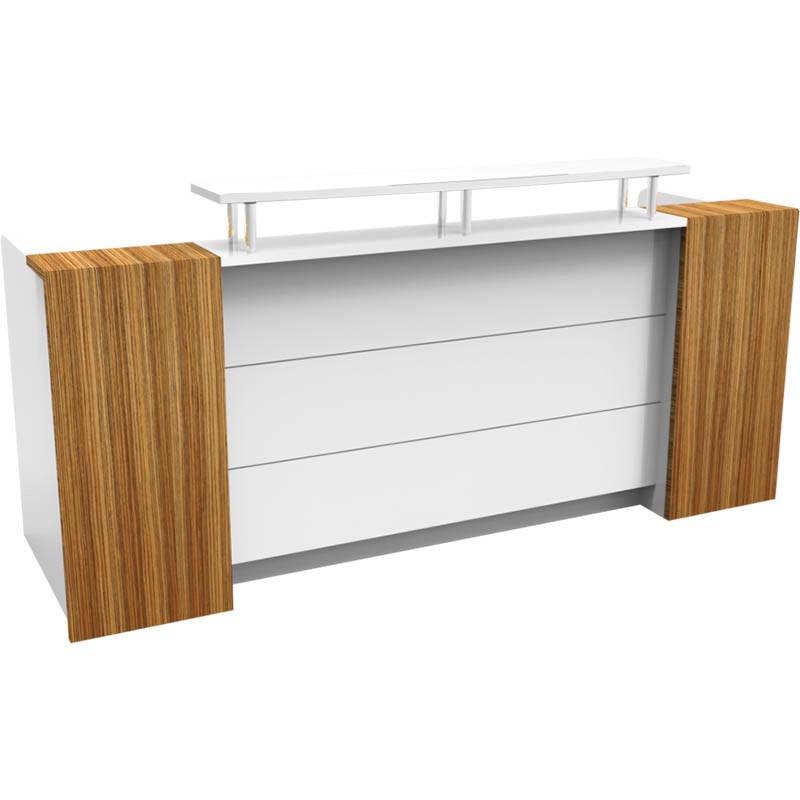 RAPIDLINE MARQUEE RECEPTION COUNTER 2400 X 855 X 1150MM GLOSS WHITEZEBRA
