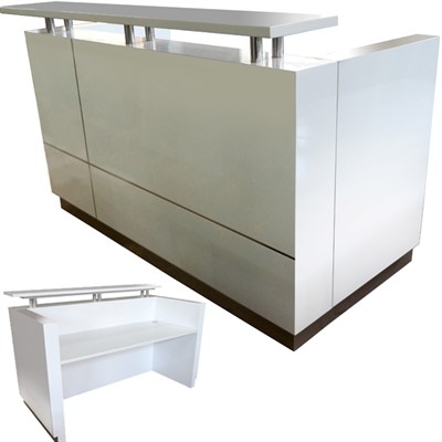 HUGO RECEPTION COUNTER 1800 X 950 X 1150MM WHITE