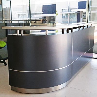 EXECUTIVE RECEPTION COUNTER 2750 X 950 X 1150MM METALLIC GREY