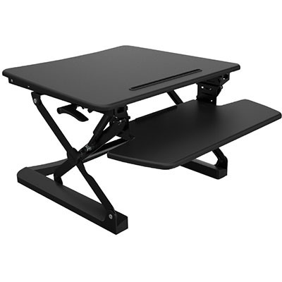 RAPID RISER MEDIUM DESK BASED ADJUSTABLE WORKSTATION 890 X 590MM BLACK