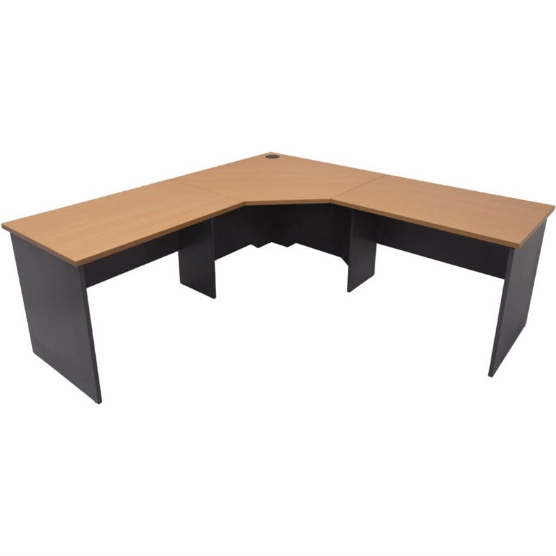 RAPID WORKER CORNER WORKSTATION COMPLETE 1500 X 1500 X 600MM BEECHIRONSTONE