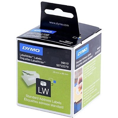 DYMO 99010 LW ADDRESS LABELS 89 X 28MM WHITE ROLL 130 BOX 2