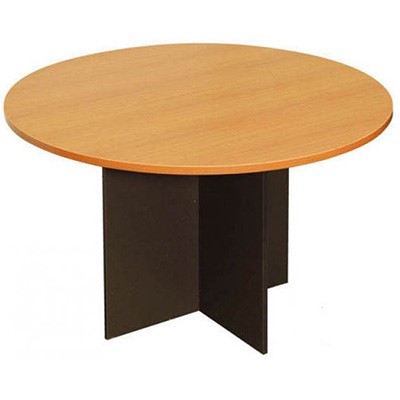 YS DESIGN OXLEY ROUND MEETING TABLE 1200MM DIAMETER BEECHIRONSTONE