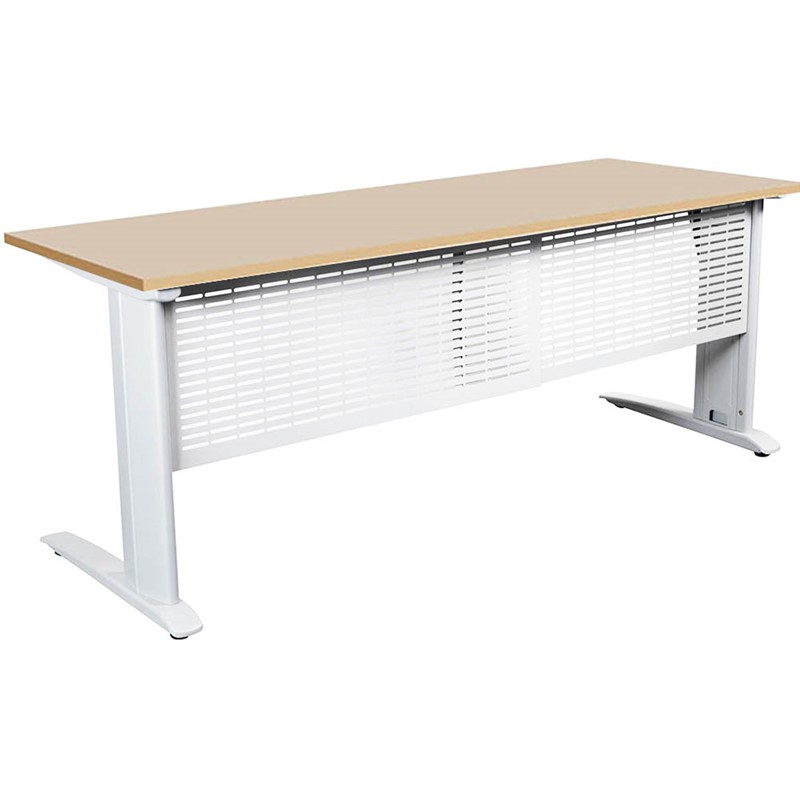 SUMMIT OPEN DESK WITH METAL CLEGS 1500 X 750MM BEECHWHITE