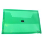 BANTEX TRANSLUCENT DOCUMENT WALLET PP FC HOOK AND LOOP CLOSURE GREEN