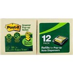 3M R330RP POSTIT RECYCLED POPUP NOTES 100 SHEETS 76X76MM YELLOW PACK 12