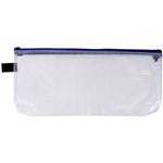 AVERY PENCIL CASE WITH ZIP HANDY POUCH PENCIL CASE CLEAR AND BLUE