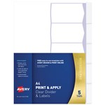 DIVIDER INDEX MAKER AVERY CLEAR 5 TAB L74115 5111081