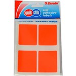 QUIKSTIK SELF ADHESIVE LABELS RECTANGLE 35 X 45MM FLUORO ORANGE PACK 28
