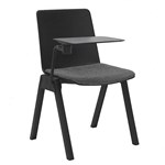 RAPIDLINE ACADEMY STACKING CHAIR WITH BLACK SEAT PAD AND TABLET ARM 610 X 530 X 800MM BLACK