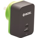 MOKI WALL CHARGER USBA AND USBC 30 BLACK