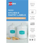 AVERY AE9011 PRINTABLE KITCHEN AND PANTRY LABELS 60 X 40MM TEXTURED WHITE PACK 32