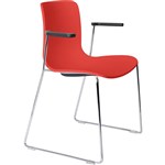 DAL ACTI CHAIR SLED BASE ARMS BLACK ARMPADS AND CHROME FRAME POLYPROP SHELL