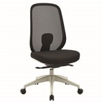BURO FORCE ERGONOMIC OFFICE CHAIR LIGHT GREY FRAME BLACK SEAT BONUS CHAIRMAT INCLUDED