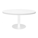 RAPIDLINE ESTILO COFFEE TABLE 900MM DIA NATURAL WHITE AND WHITE BASE