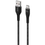 COMSOL USBA TO USBC CABLE 2METER KEVLAR BLACK