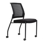 DAL URBIN 4 LEG MESH BACK CHAIR CASTORS NO ARMS BLACK SEAT