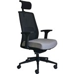 DAL JIRRA SIDE CONTROL SYNCHRO HIGH MESH BACK ARMS HEADREST BLACK BACK GREY SEAT
