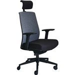 DAL JIRRA SIDE CONTROL SYNCHRO HIGH MESH BACK ARMS HEADREST GREY BACK BLACK SEAT