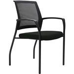 DAL URBIN 4 LEG MESH BACK CHAIR GLIDES WITH ARMS GRAPHITE SEAT