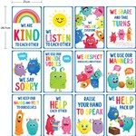 LEARNING CAN BE FUN GIGGLE  GROW CLASSROOM RULES POSTER SET 12