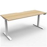RAPIDLINE BOOST PLUS HEIGHT ADJUSTABLE SINGLE SIDED WORKSTATION 1800 X 750MM NATURAL OAK TOP  WHITE FRAME