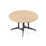 RAPIDLINE TYPHOON MEETING TABLE ROUND 1500 X 750MM NATURAL OAK TOP AND BLACK PC ALL OVER FRAME