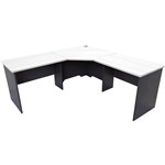 RAPID WORKER CORNER WORKSTATION COMPLETE 1800 X 1800 X 600MM WHITEIRONSTONE