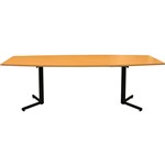 OM BOARDROOM TABLE BOAT SHAPED 2400 X 1200MM BEECHBLACK