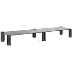 BRATECK DUAL MONITOR TEMPERED GLASS RISER BLACK