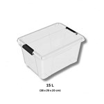 PROTEXT STORAGE TUB WITH CLIP LOCK LID 15 LITRE CLEAR