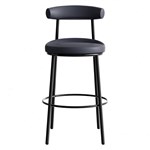 RAPIDLINE NYX BAR STOOL 750MM SEAT HEIGHT FRENCH NAVY PU LEATHER