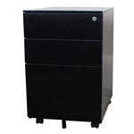 STEELCO TRIMLINE MINI MOBILE PEDESTAL BF 490 X 390 X 500MM BLACK SATIN