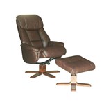 PICASSO MAJESTIC HIGH BACK CHAIR WITH OTTOMAN CHOCOLATE