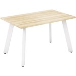 OLG FLARE TABLE 4 LEG WHITE FRAME 1200 X 750MM NEW OAK RAVINE