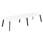 OLG FLARE TABLE 6 LEG BLACK FRAME 3600MM X 1200MM WHITE 2PIECE TOP