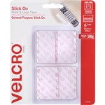 VELCRO BRAND   STICKON HOOK AND LOOP RECTANGLES 25 X 50MM WHITE PACK 6