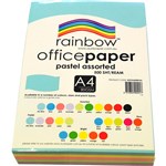 RAINBOW COLOURED A4 COPY PAPER 80GSM 500 SHEETS PASTEL ASSORTED