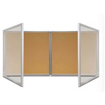 VISIONCHART TX WEATHERPROOF 2 DOOR NOTICE CASE 1350 X 980MM CORK PINBOARD