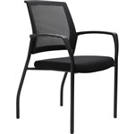 DAL URBIN 4 LEG MESH BACK CHAIR GLIDES WITH ARMS BLACK SEAT