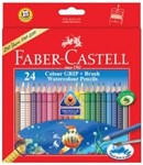 PENCIL COLOURED FABER GRIP WATERCOLOUR 24S  BRUSH